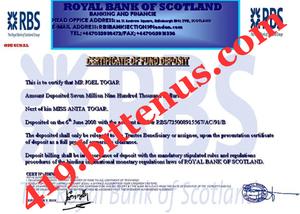 419The fund deposit certificate